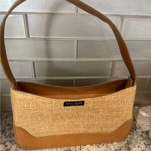 Kate Spade New York Raffia And Leather handbag with leather handle 9. x 6